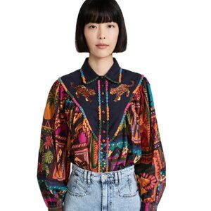 FARM Rio Patchwork Tapestry blouse | size M